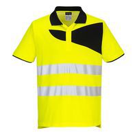 PW2 Hi-Vis Pólóing S/S, fekete/narancssárga