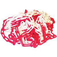 Műanyag lánc Mondelin sövényoszlopokhoz, piros/fehér, 25 m