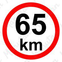 Munkavédelmi táblák - Sebességkorlátozás 65 km/h