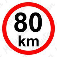 Munkavédelmi táblák - Sebességkorlátozás 80 km/h