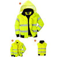 Hi-Vis 3 az 1-ben bomber kabát, sárga