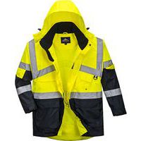 Hi-Vis kéttónusú lélegző kabát, kék/sárga