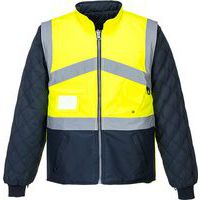 Hi-Vis kéttónusúkabát kifordítható, kék/sárga