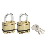 Sárgaréz lakat készlet Master Lock Excell 45mm, 2 db