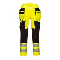 DX4 Hi-Vis nadrág lezippzározható lengőzsebbel, fekete/sárga