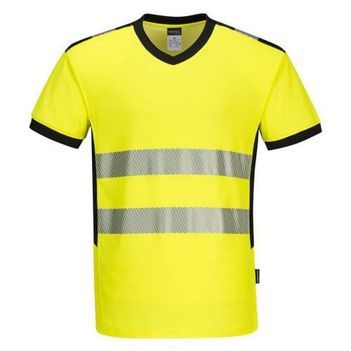 PW3 Hi-Vis V-nyakú póló, fekete/narancssárga