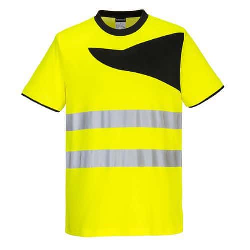 PW2 Hi-Vis póló S/S, fekete/sárga