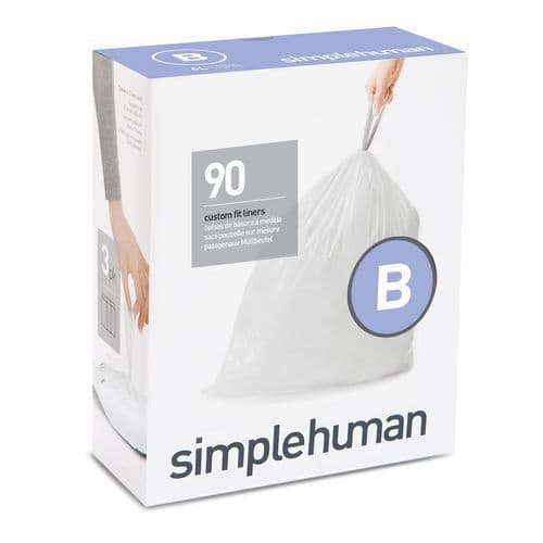 Szemeteszsák, 6 l (B), 3x30 db, Simplehuman