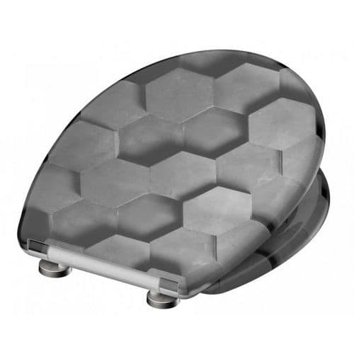 Schütte WC-ülőke, soft close, Grey Hexagons