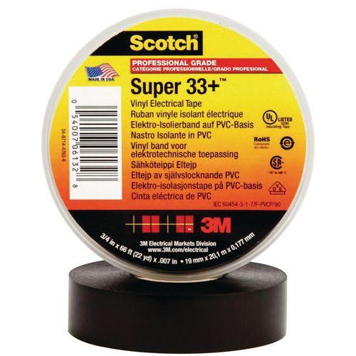 Elektromos szigetelőszalag Scotch Super 33+, 6 mx 19 mm, fekete