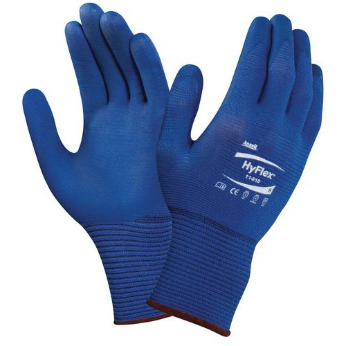 Nylon kesztyű Ansell HyFlex® 11-818 félig nitrilbe mártott, 12 pár