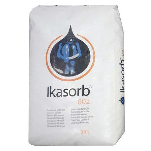 Ömlesztett szorbens Ikasorb 602, felitatóképesség 6,6 l, csomagolás 30 l