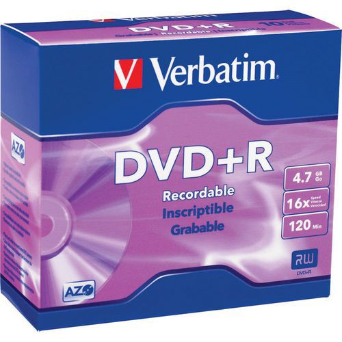 Verbatim DVD+-R/+-RW 4,7 GB 4-16x, AZO, 5 - 10 db