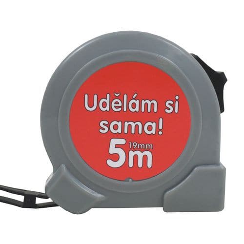 TOPTRADE mérőszalag, „UDĚLÁM SI SAMA” (MEGCSINÁLOM ÉN!), egyfékes, 19 mm x 5 m