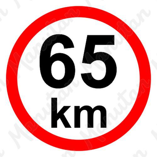 Munkavédelmi táblák - Sebességkorlátozás 65 km/h