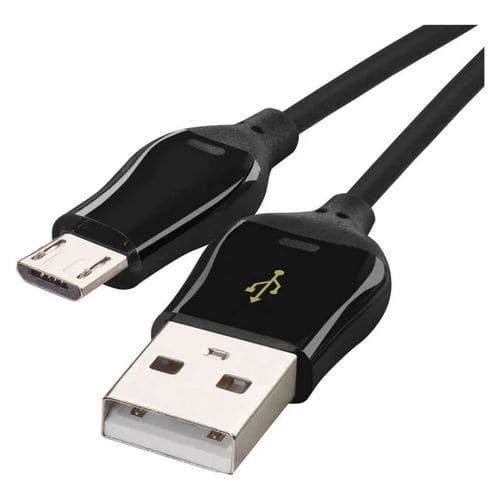 Gyorstöltő és adatkábel, USB-A 2.0/mikro USB-B 2.0, gyorstöltés, 1 m, fekete