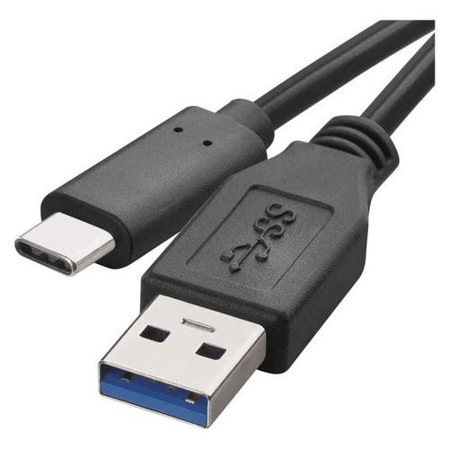 Gyorstöltő és adatkábel, USB-A 3.0/USB-C 3.1, gyorstöltés, 1 m, fekete