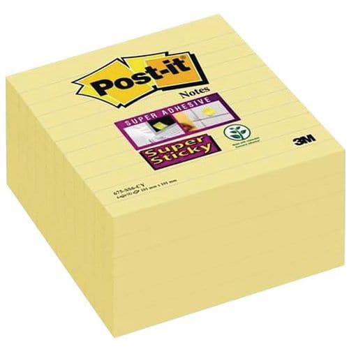 Öntapadó betét Post-it Super Sticky, 101 x 101 mm, 90l, 6 db