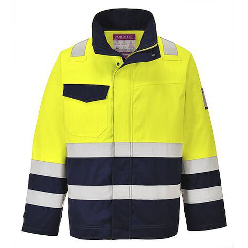 Hi-Vis Modaflame munkakabát, kék/sárga