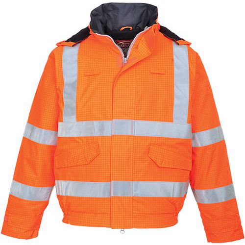 Bizflame Rain Hi-Vis Antistatic FR bomber kabát, narancssárga