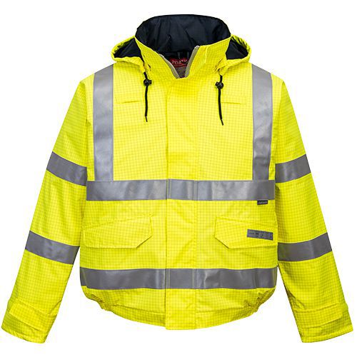 Bizflame Rain Hi-Vis Antistatic FR bomber kabát, sárga