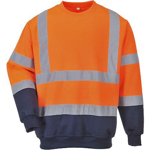 HiVis dvoubarevná mikina, modrá/oranžová