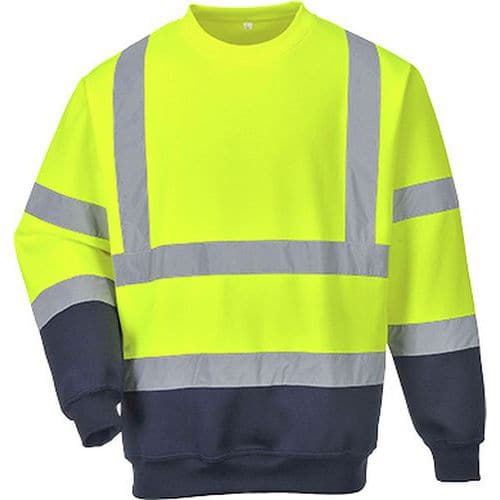 HiVis dvoubarevná mikina, modrá/žlutá