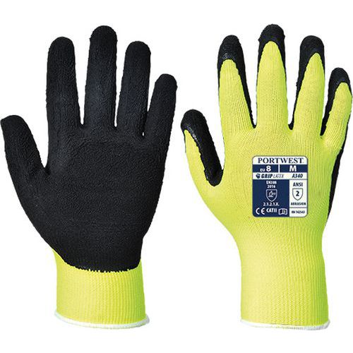 Hi-Vis Grip védőkesztyű Latex, sárga