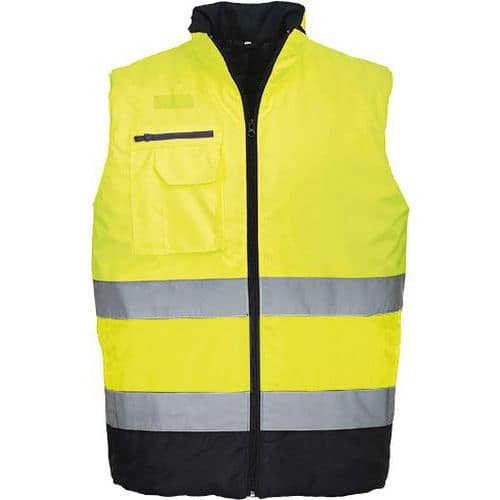 Hi-Vis kéttónusú mellény, kék/sárga