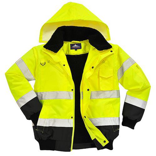 Hi-Vis Kontraszt Bomber dzseki, fekete/sárga