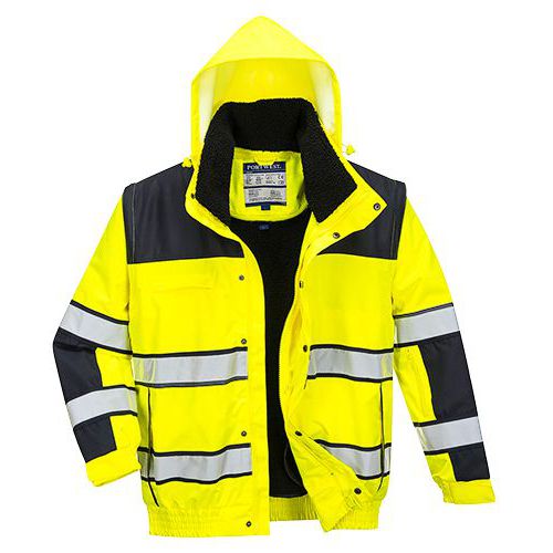 Hi-Vis Classic Bomber dzseki, fekete/sárga