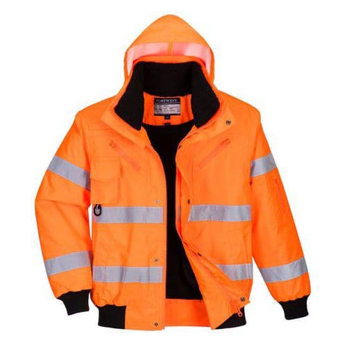 Hi-Vis 3 az 1-ben bomber kabát, narancssárga