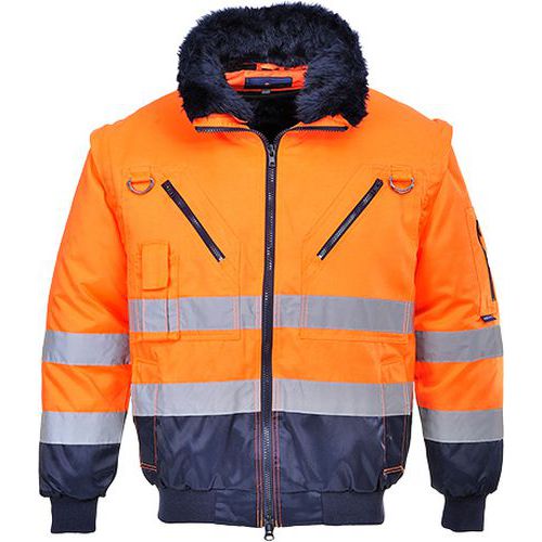 Hi-Vis 3 az 1-ben Pilóta kabát, kék/narancssárga