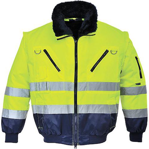 Hi-Vis 3 az 1-ben Pilóta kabát, kék/sárga