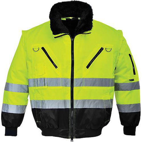 Hi-Vis 3 az 1-ben Pilóta kabát, fekete/sárga