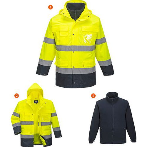 Hi-Vis Lite 3 az 1-ben kabát, kék/sárga