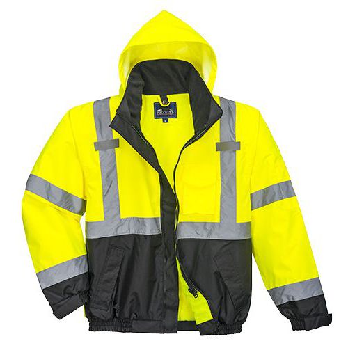 Hi-Vis prémium 3 az 1-ben bomber kabát, fekete/sárga