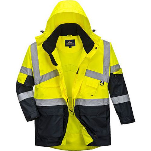 Hi-Vis kéttónusú lélegző kabát, kék/sárga