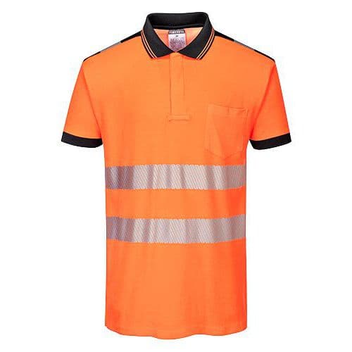 PW3 Hi-Vis pólóing S/S, fekete/narancssárga