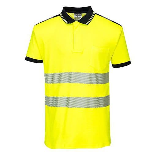 PW3 Hi-Vis pólóing S/S, fekete/sárga