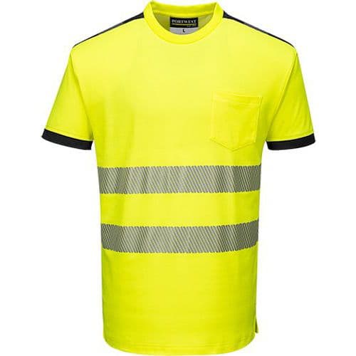 PW3 Hi-Vis póló S/S, fekete/sárga