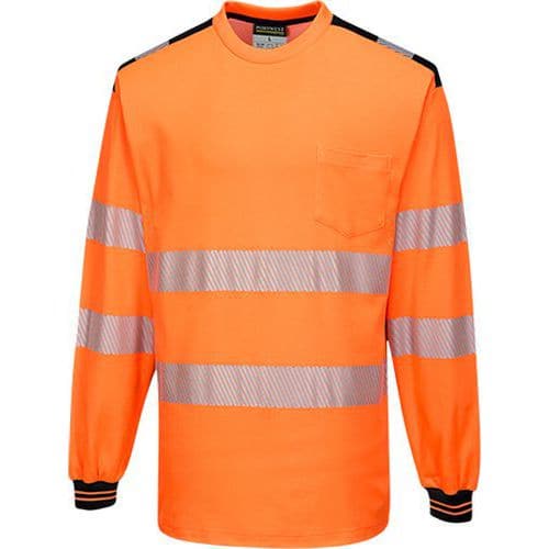 PW3 Hi-Vis hosszú ujjú póló, fekete/narancssárga