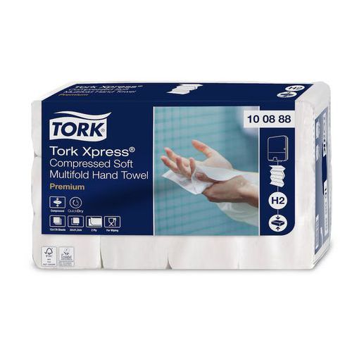 Papírtörlő Tork Xpress Premium Soft 2 rétegű, 170 darab, fehér, 12 db