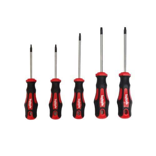 TOPTRADE torx csavarhúzó, mágneses, S2, 5 db-os készlet