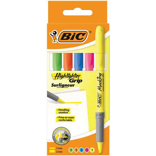 Kiemelő készlet BIC Highlighter Grip, 5 db