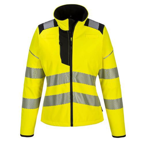 PW3 Hi-Vis női softshell, fekete/sárga