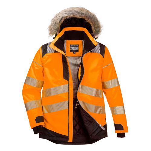 PW3 Hi-Vis Parka télikabát, fekete/narancssárga