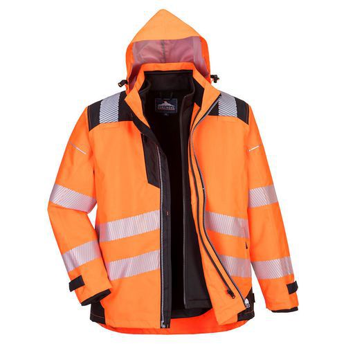 PW3 Hi-Vis 3-in-1 kabát, fekete/narancssárga