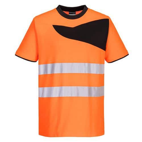 PW2 Hi-Vis póló S/S, fekete/narancssárga